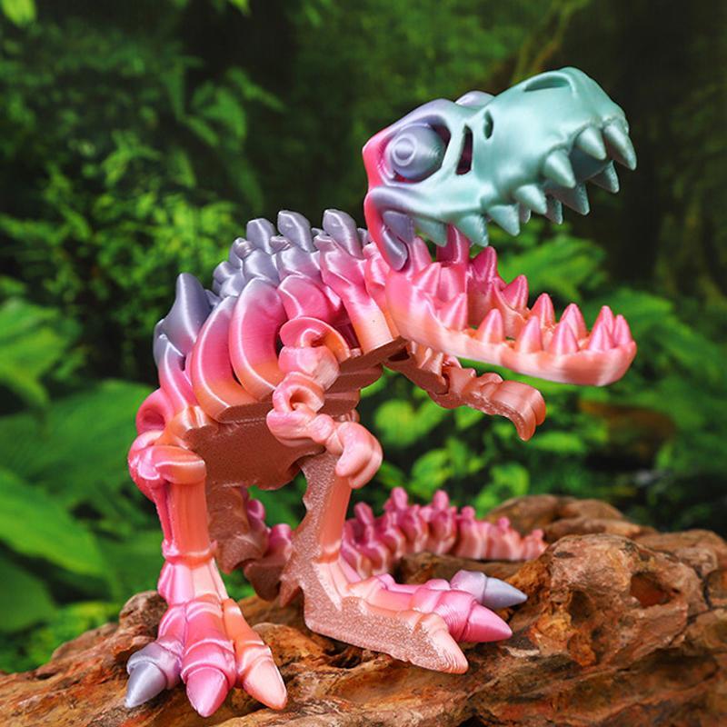 Multicolor Plastic Dinosaur Animal Figurines with Free Stand Modern Deco