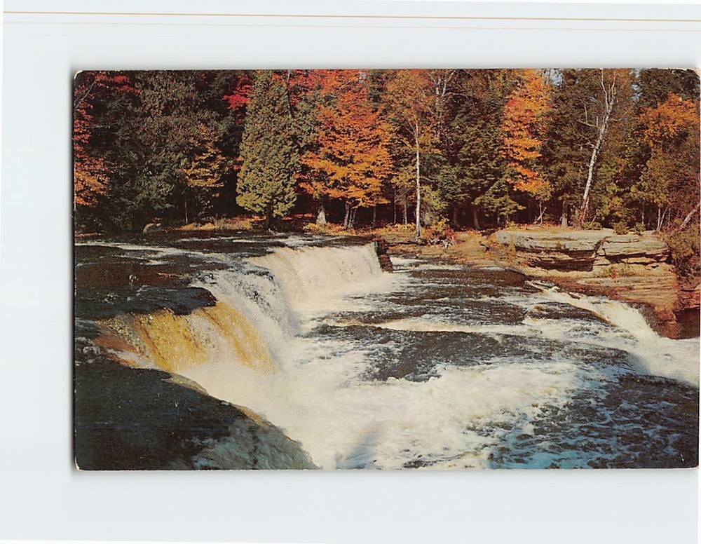Postcard Lower Tahquamenon Falls Michigan USA