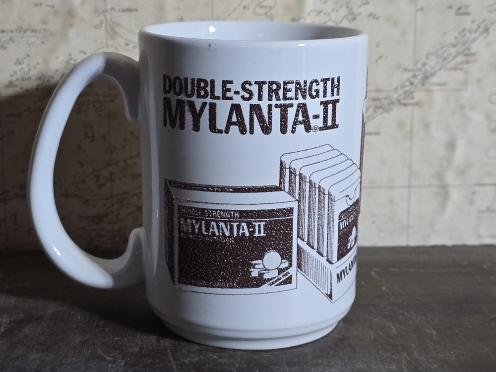 Vtg Mylanta Coffee Mug Cup Medicine Bottle Promo Advertising Drug Pharmacy