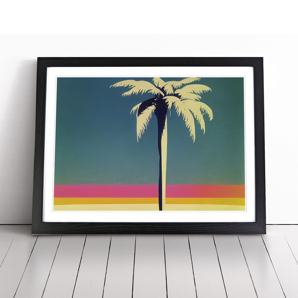 Abstract Palm Tree Framed Canvas Wall Art Print Decor Vol.4-image