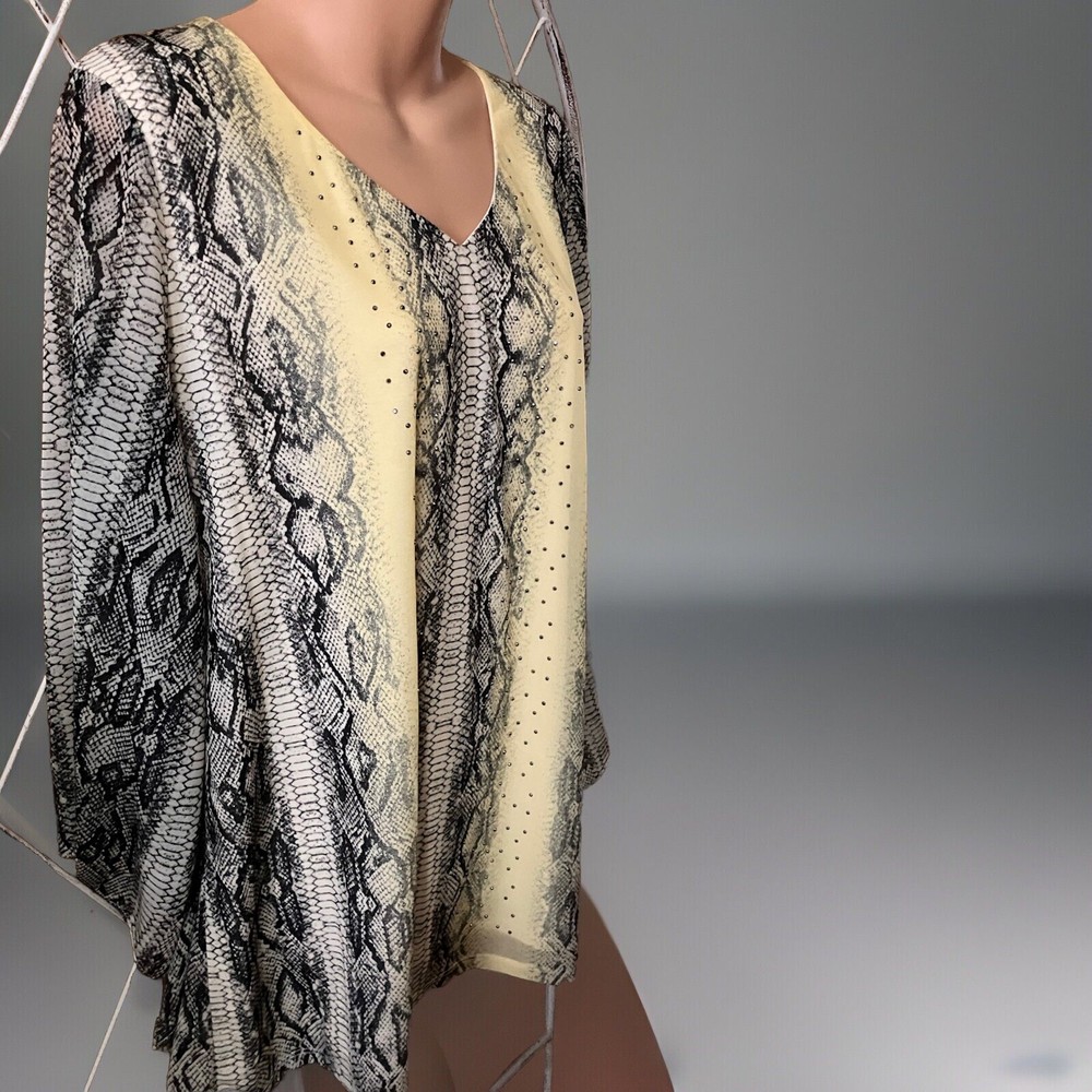 Alfani Wm’s LRG 3/4 Length  Flared Sleeves Roomy Flowing Tunic With Sequins