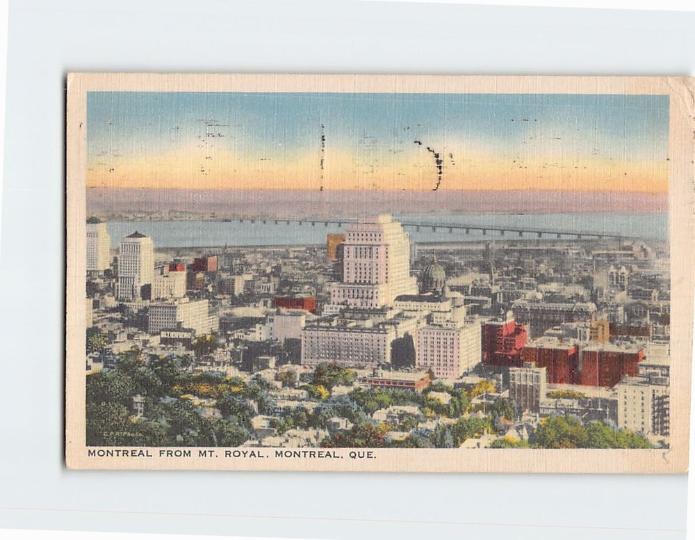 Postcard Montreal from Mt. Royal Montreal Quebec Canada