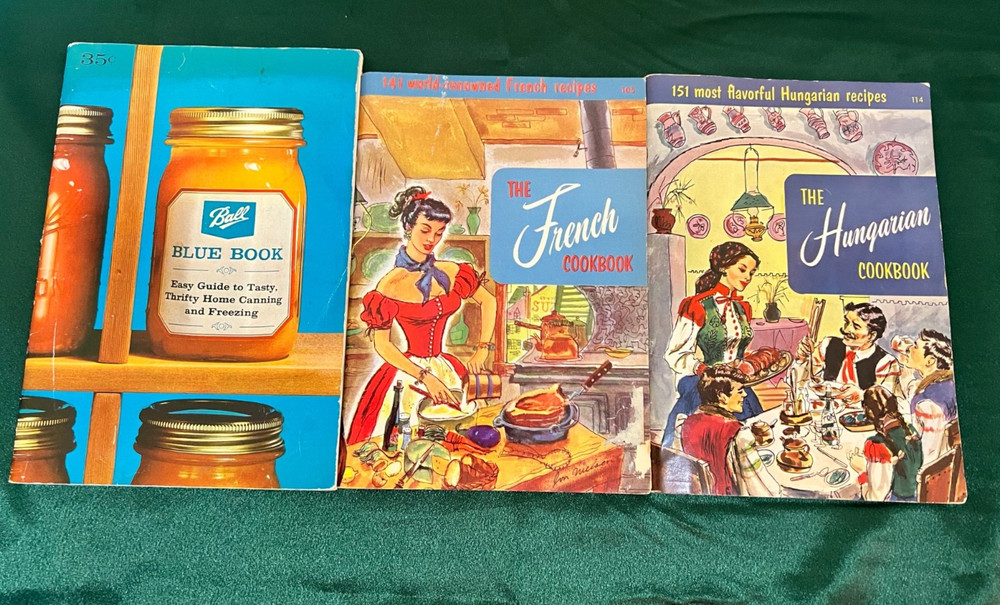 Vintage Lot of Cookbooks Ball Blue Book, The French & Hungarian Cookbook