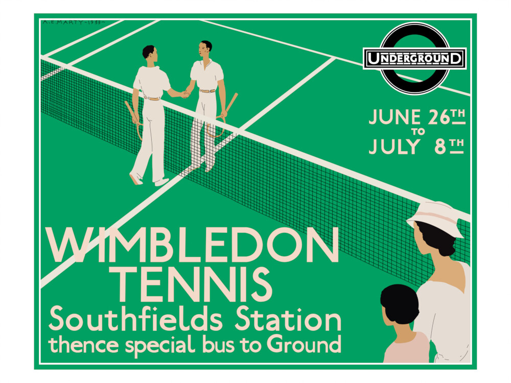 1933 Wimbledon Tennis Poster, vintage tennis posters, vintage wimbledon print