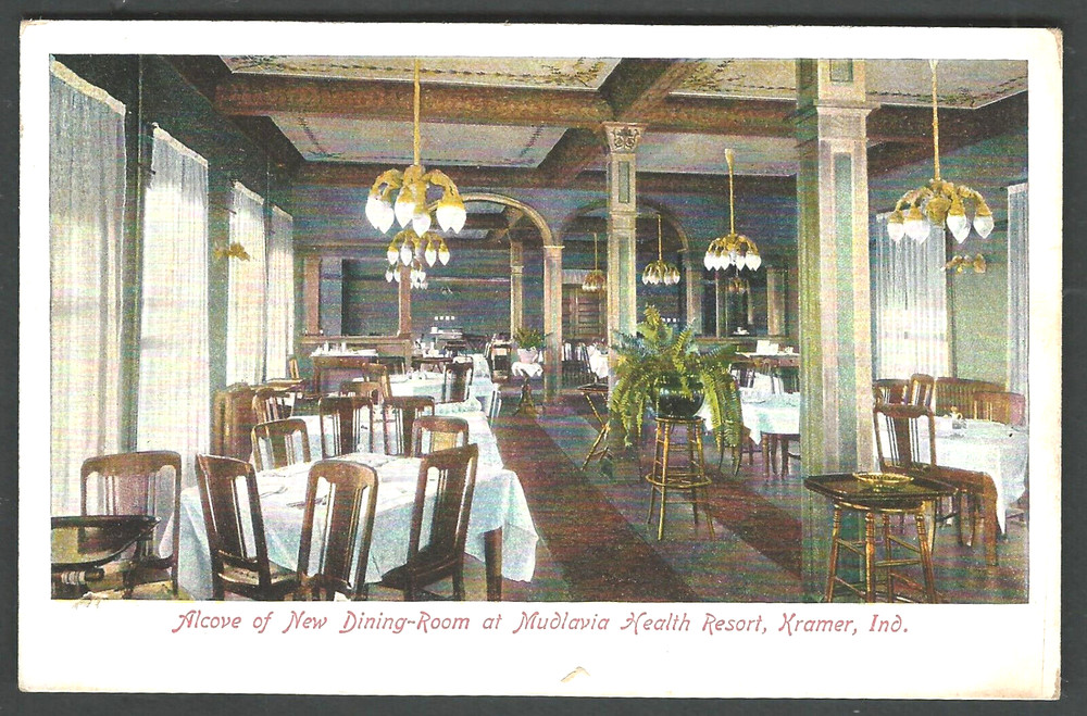KRAMER INDIANA Muldavia Health Resort Dining Room c. 1910 Taylor Postcard