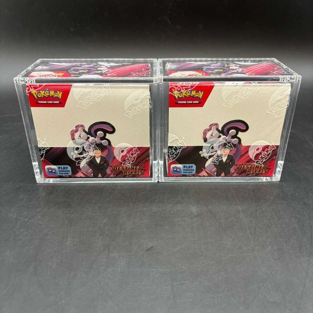 Lot (2) Pokemon SV10 Destined Rivals English Booster Boxes Sealed w/Acrylic CasePROBSTEIN is actively accepting consignments !!