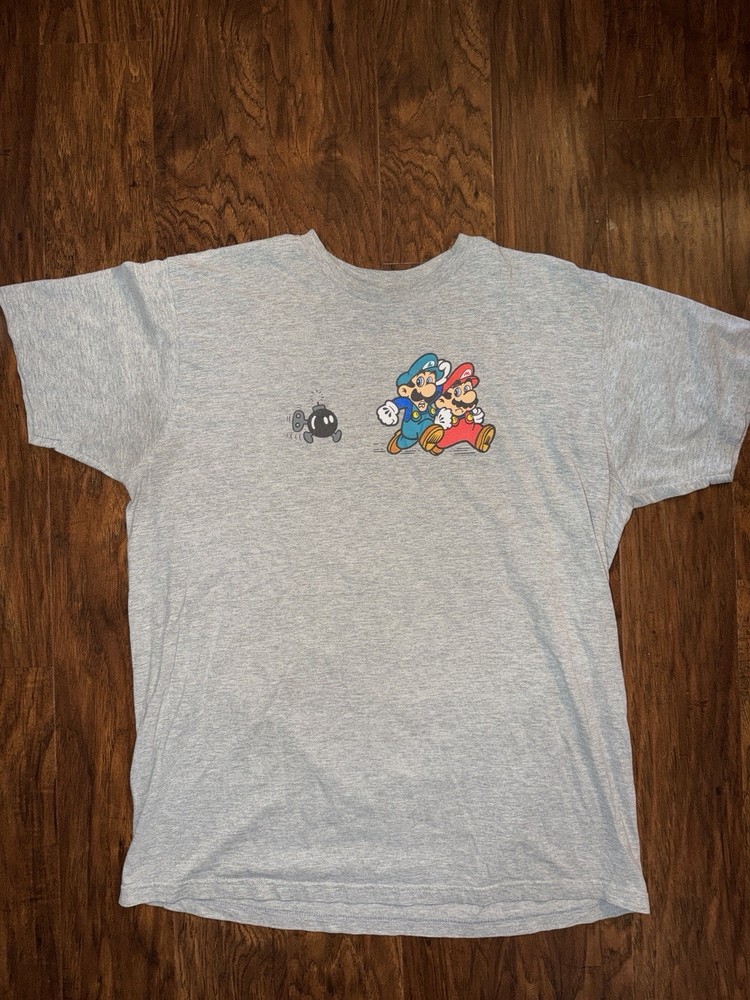 Vintage Y2K Mario Luigi T Shirt XL Super Mario Galaxy video game
