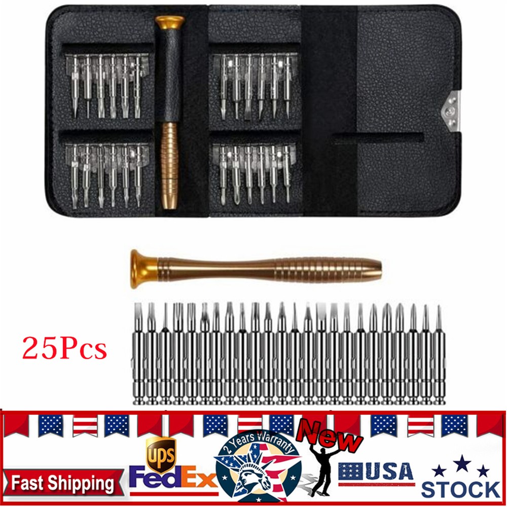 25PCS Precision Screwdriver Set Eyeglass Watch Jewelry Repair Cell Micro Small