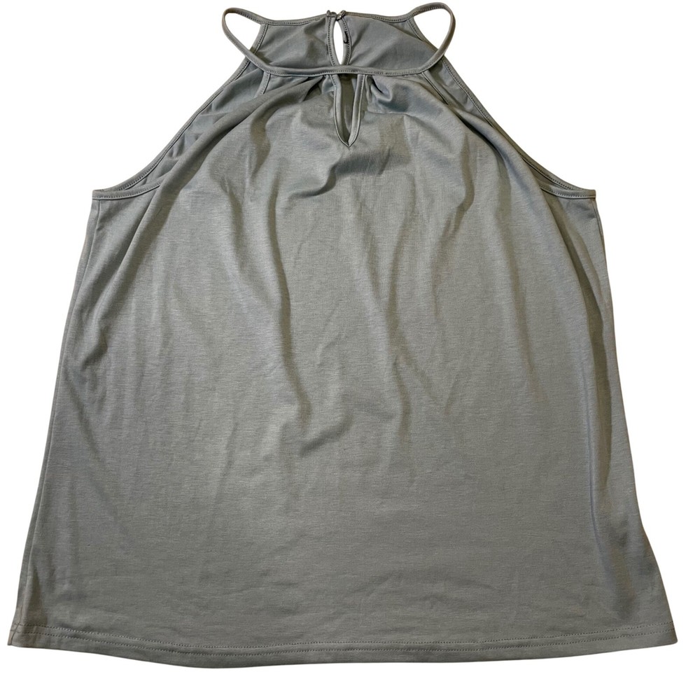 Emery Rose Halter Tank Top Keyhole Casual Sleeveless Sage Green Size M