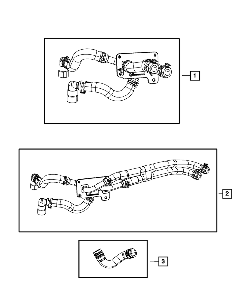 Genuine Mopar Heater Supply And Return Hose And Tube 55038033AG