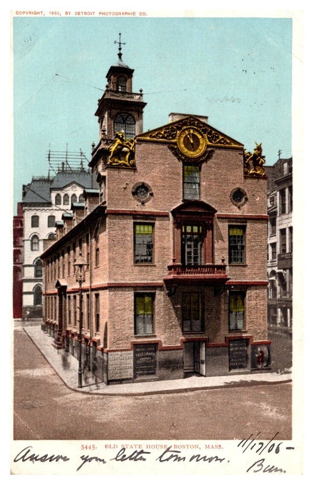 1906 Old State House Building Boston Massachusetts Vintage Postcard