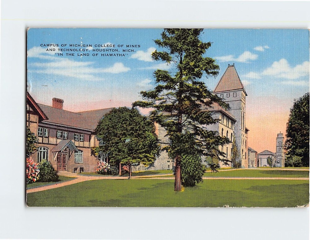 Postcard Michigan College of Mines & Technology Houghton Michigan USA