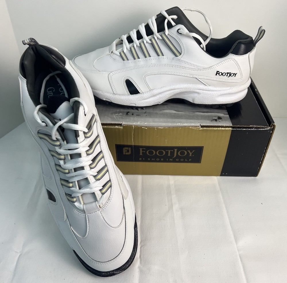 Footjoy Greenjoy Men's White Leather Soft Spike Golf Shoes Size 12M