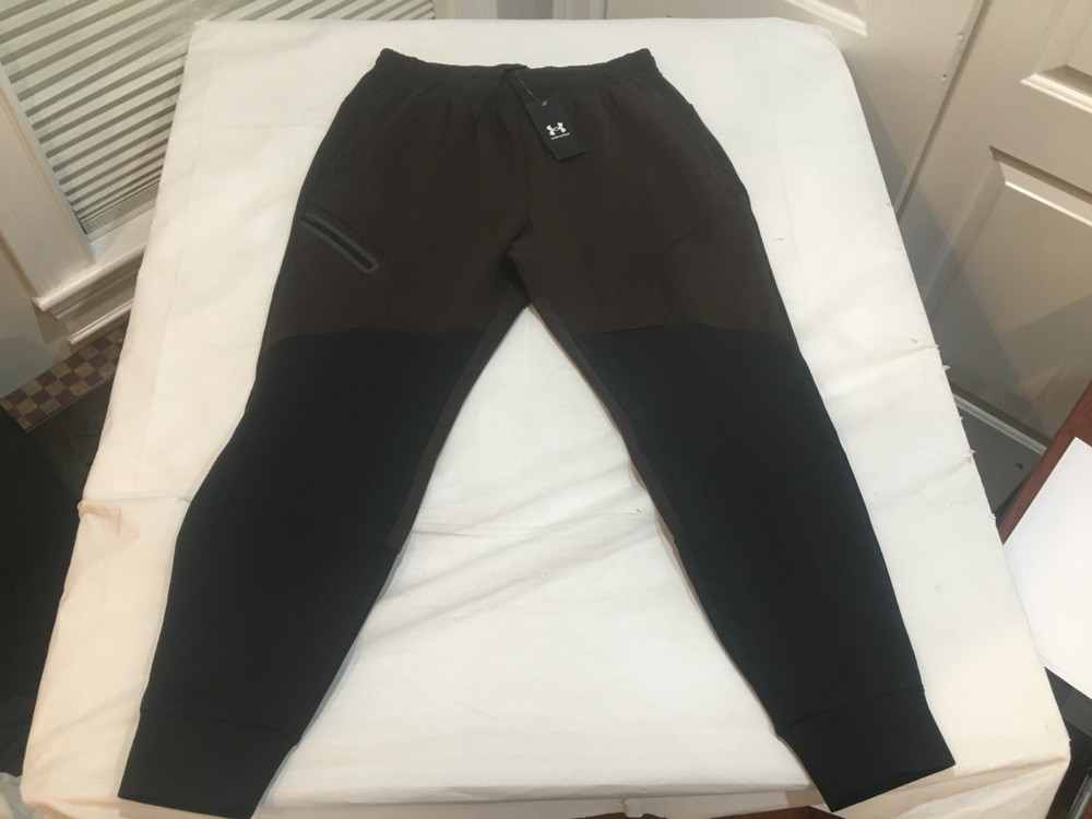 NWT $100.00 Under Armour Mens Unstoppable Fleece Jogger Pants Brown Size LARGE