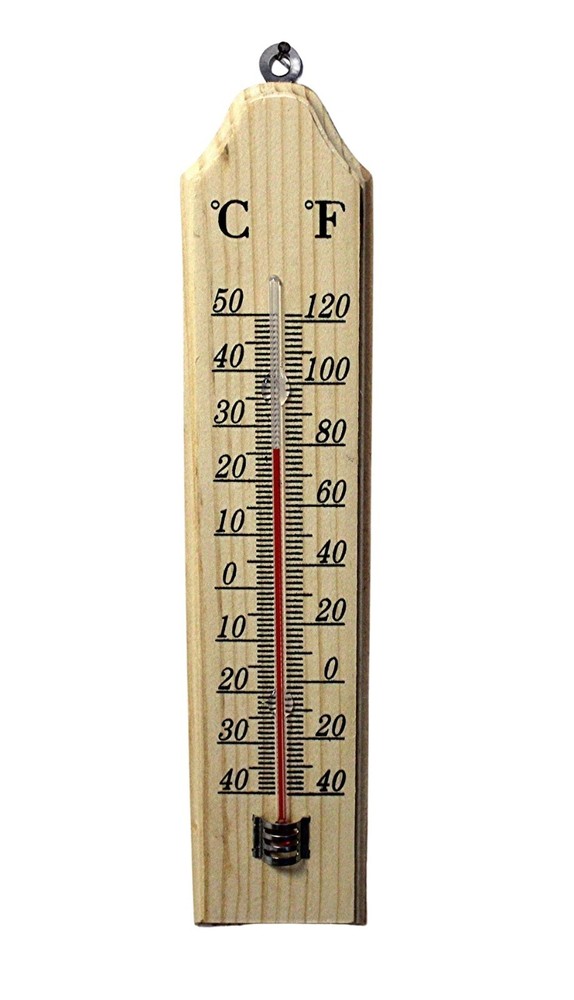Wood Indoor Wall Thermometer with Double Scales Fahrenheit (℉) and Celsius (℃)