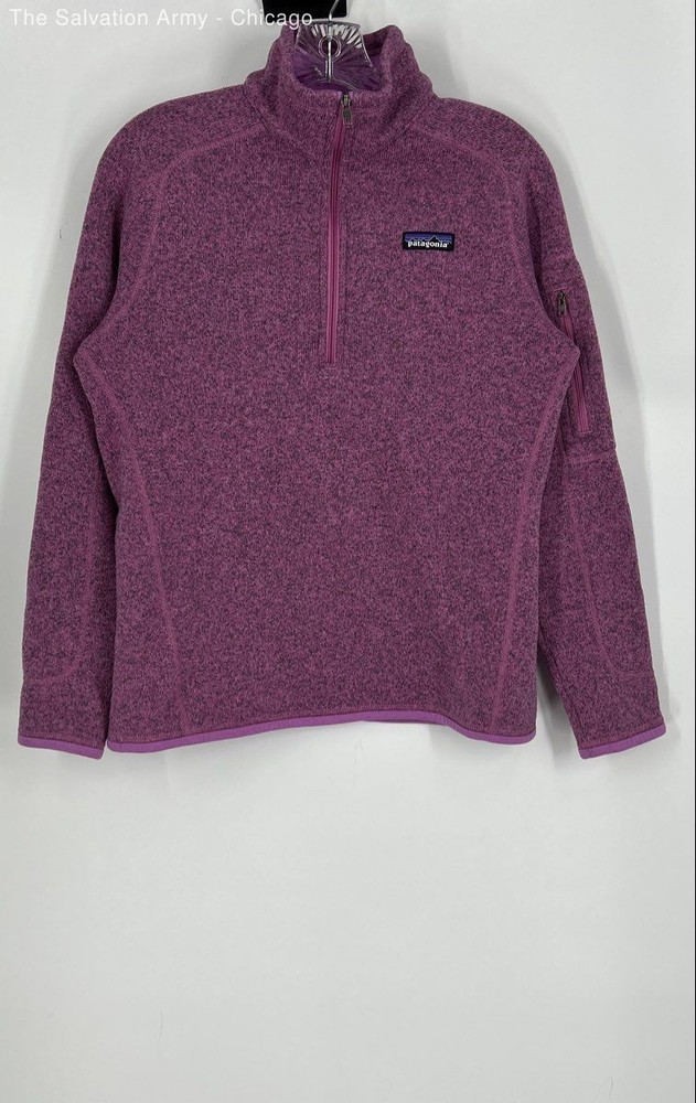 Patagonia Womens Purple Heather Long Sleeve 1/4 Zip Pullover Sweater Size M