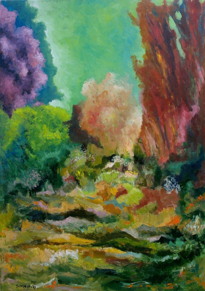 Abstract Fairy Forest Oil Painting canvas 20x28 Hand Painted JSArt-image