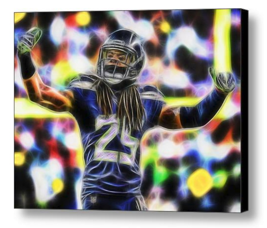 Framed Mysty Seattle Seahawks Richard Sherman 9X11 Art Print Limited Edition COA