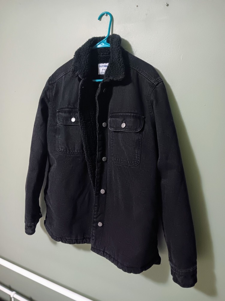 Women's Medium OLD NAVY DENIM Sherpa Fleece Lined Jacket