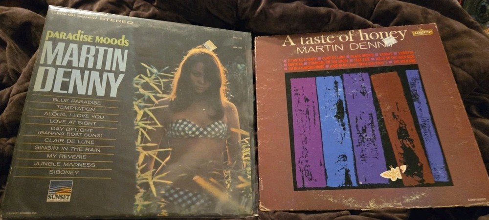 Lot of 2 MARTIN DENNY LP Vinyl Record Albums: Paradise Moods + A Taste of Honey