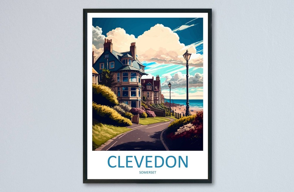 Clevedon Travel Print Wall Art Clevedon Wall Hanging Home Dcor Clevedon Gift