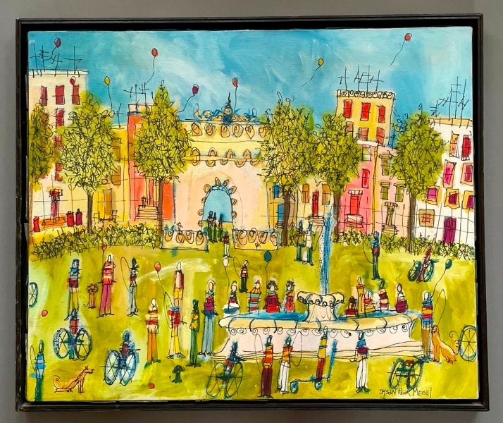 Original Painting: ca 1970 Susan Pear Meisel, Washington Square New York CityAcrylic on Canvas - 21 1/4