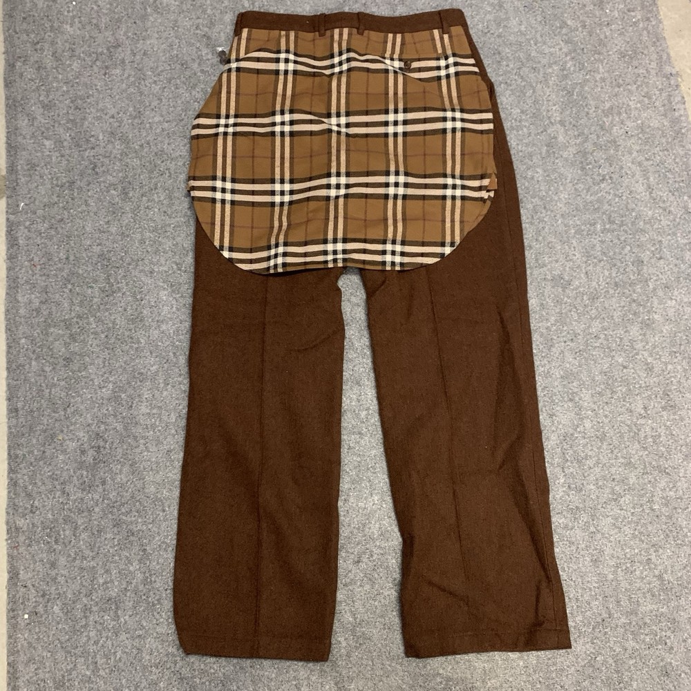 NEW Burberry Mens pleated wide-leg trousers Size 50 Nova Check 100% Wool NWT