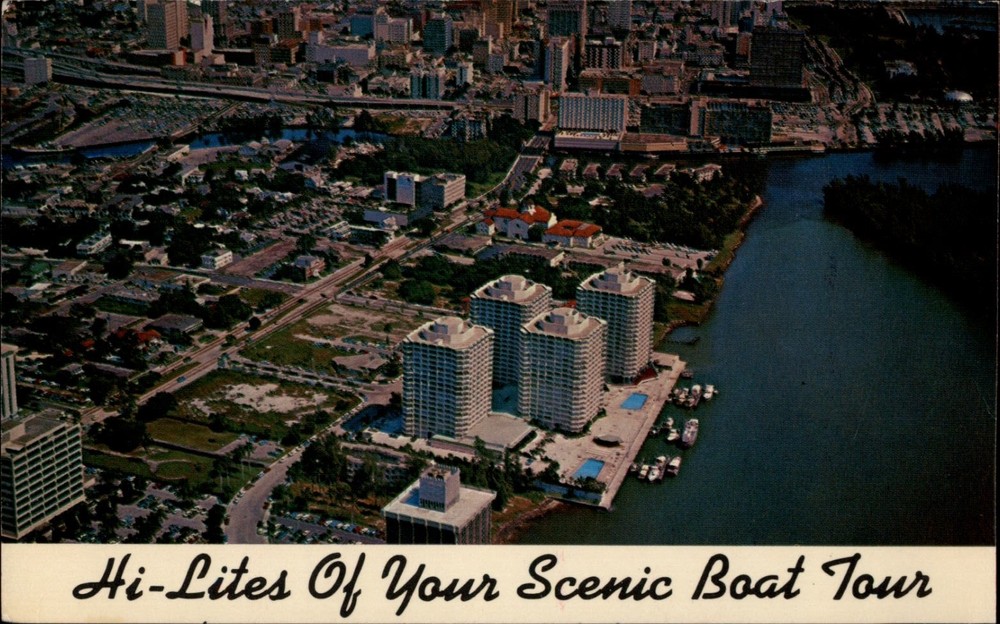 Aerial View Miami Florida vintage postcard z482