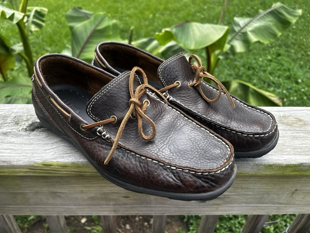 LL Bean Camp Moccasin Shoes Men's 11M Brown Leather Boat Moc Toe Loafers Deck
