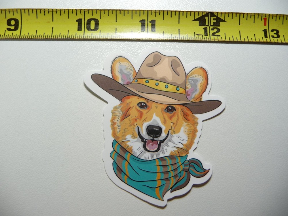Cowboy Corgi Sticker for Dog Lovers Laptop Pet Decal