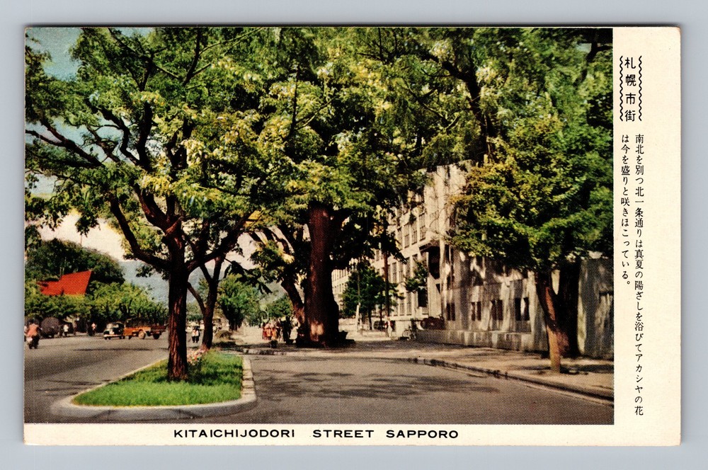 Japan- Sapporo Kitaichijodori Street Standard Postal Old Card Vintage Postcard