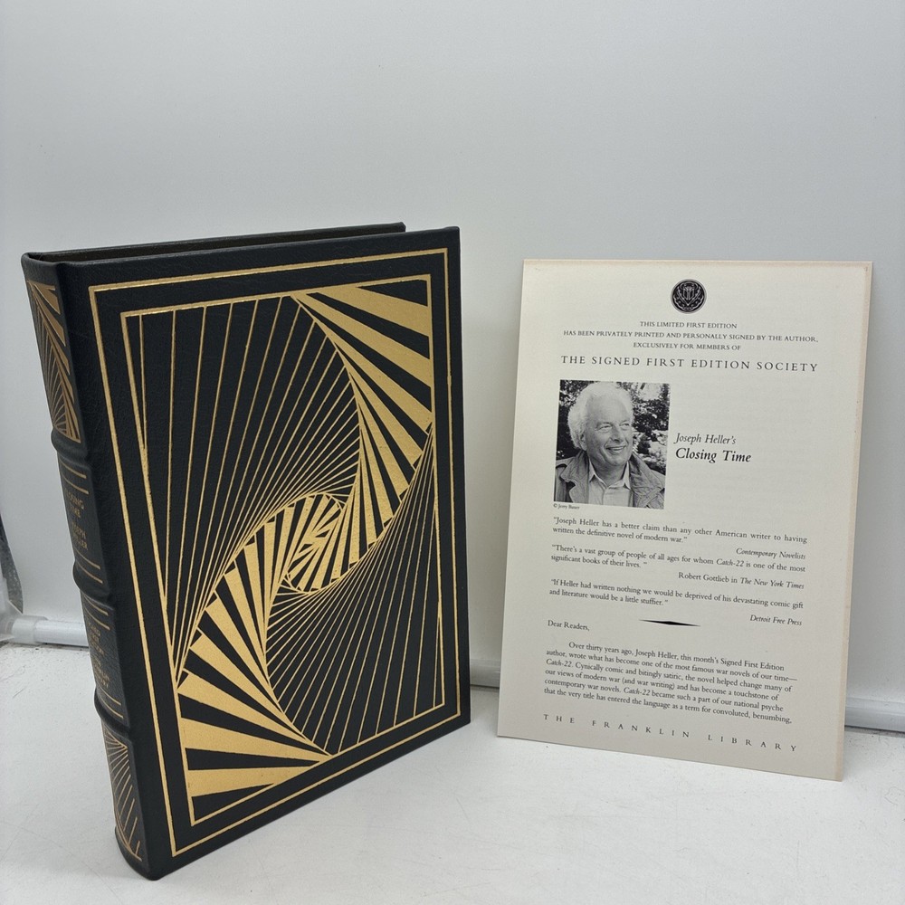 Franklin Library: SIGNED 1st Closing Time by Joseph Heller Leatherbound 1993