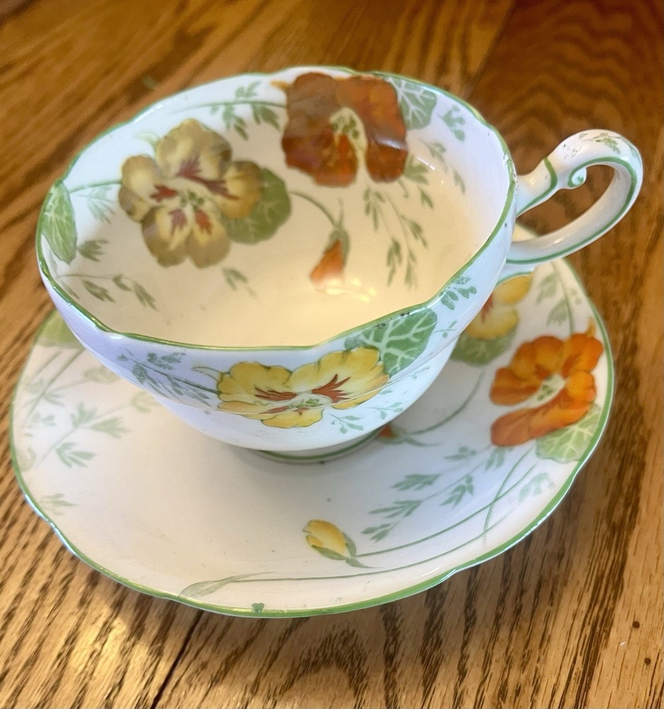 Tea Cup And Saucer Set  Royal Paragon – “Nasturtium” – Fine Bone China – England