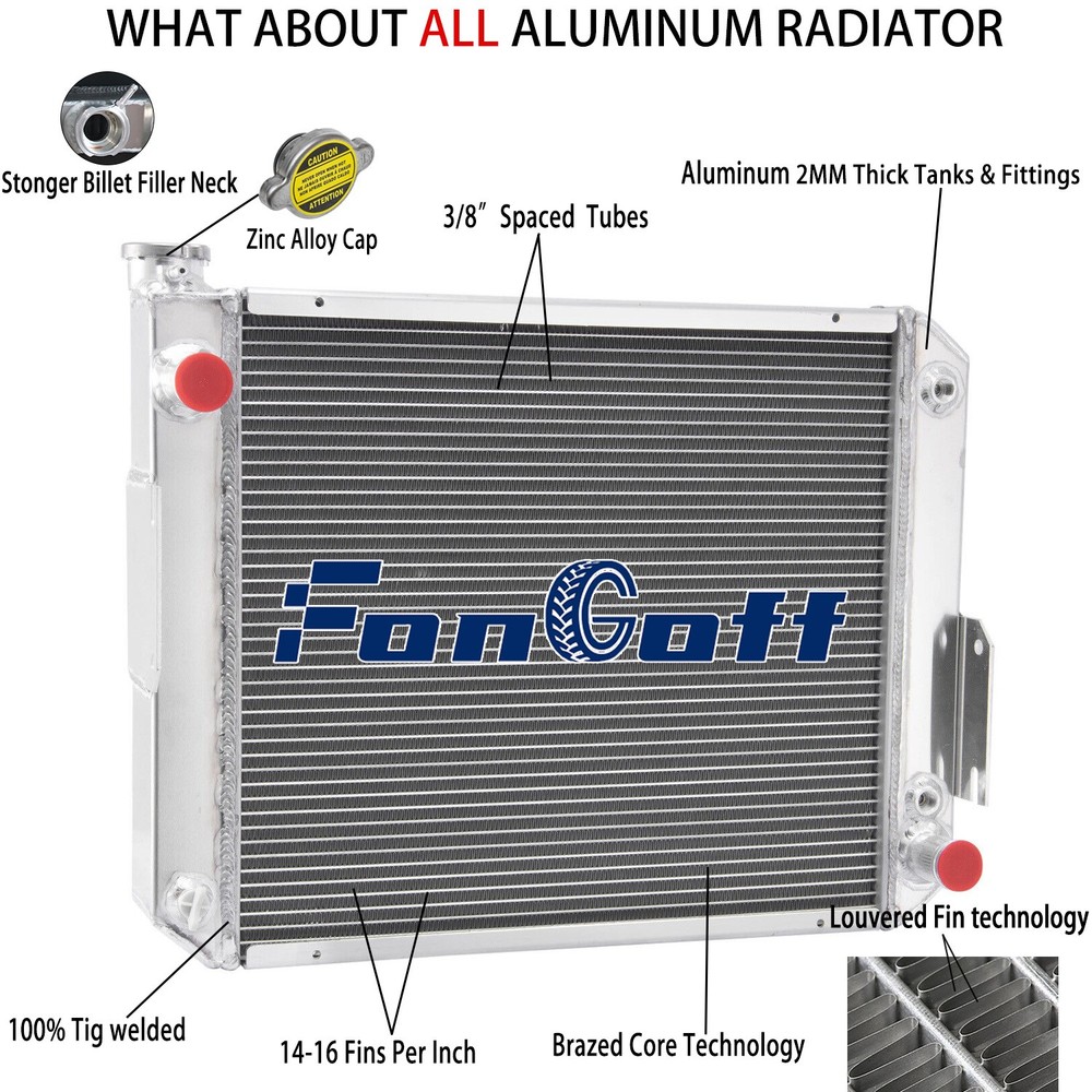 3 Row Radiator Fit Hyster Yale Forklift H45-65XM 2.6 Perkins 2.4L Isuzu GM 3.0L