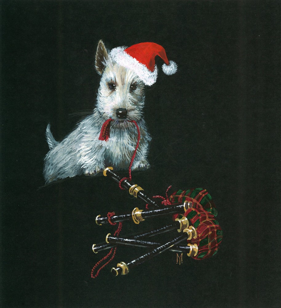 12X11 PRINT OF PAINTING RYTA SCOTTISH TERRIER dog gift portrait art Christmas 🎄