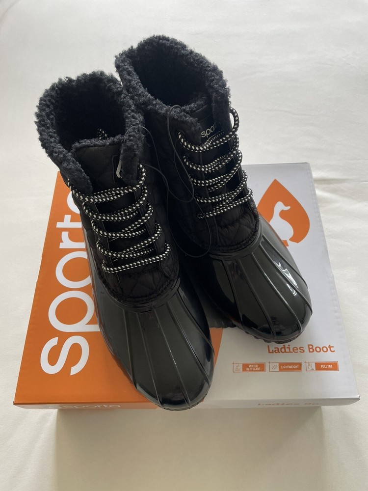 Sporto Black Women's Boots Size 8 Waterproof Comfortable
