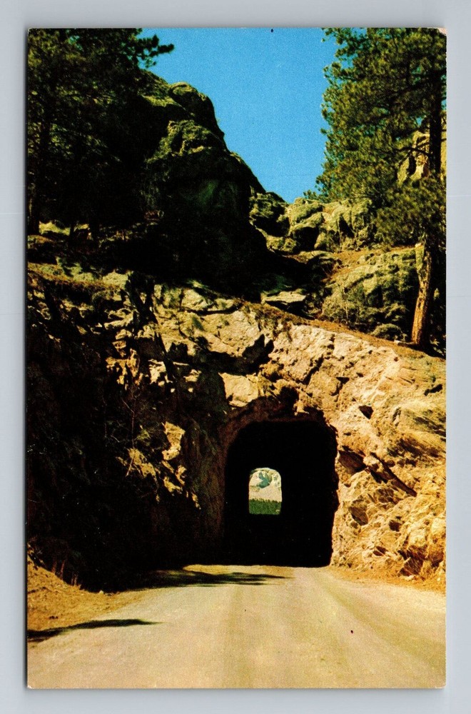Keystone SD-South Dakota, Mount Rushmore Through Tunnel, Vintage Postcard