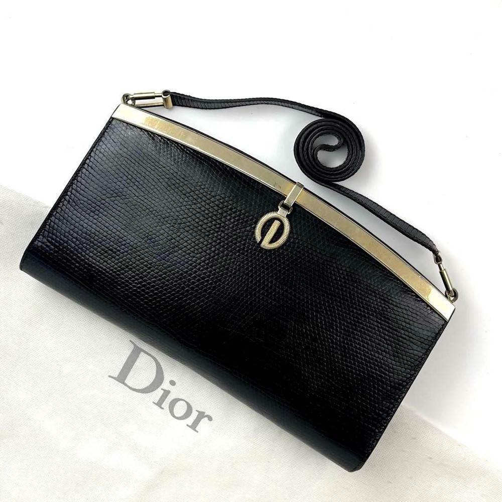 Dior Black Leather 2-Way Shoulder Bag Authentic F0803209