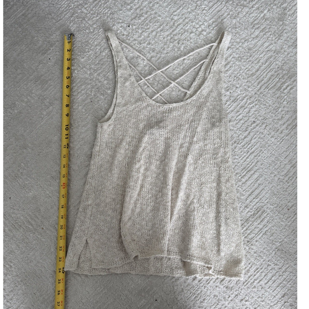 American Eagle Outfitters Womens Beige Knit Tank Scoop Neck Strappy M