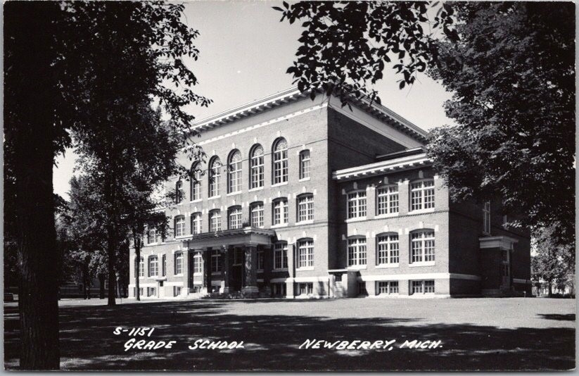 c1940s NEWBERRY, Michigan Real Photo RPPC Postcard 