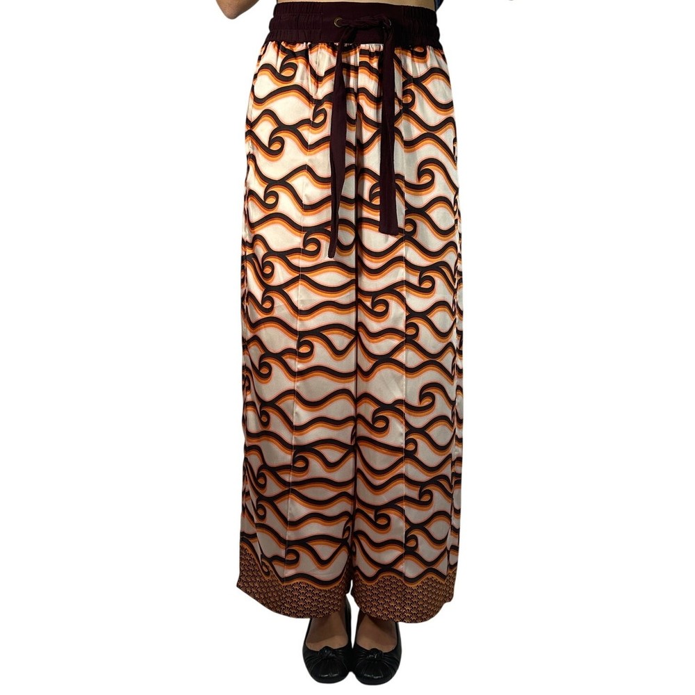 SCOTCH & SODA Abstract Print High Rise Wide Leg Palazzo Pants XS-image