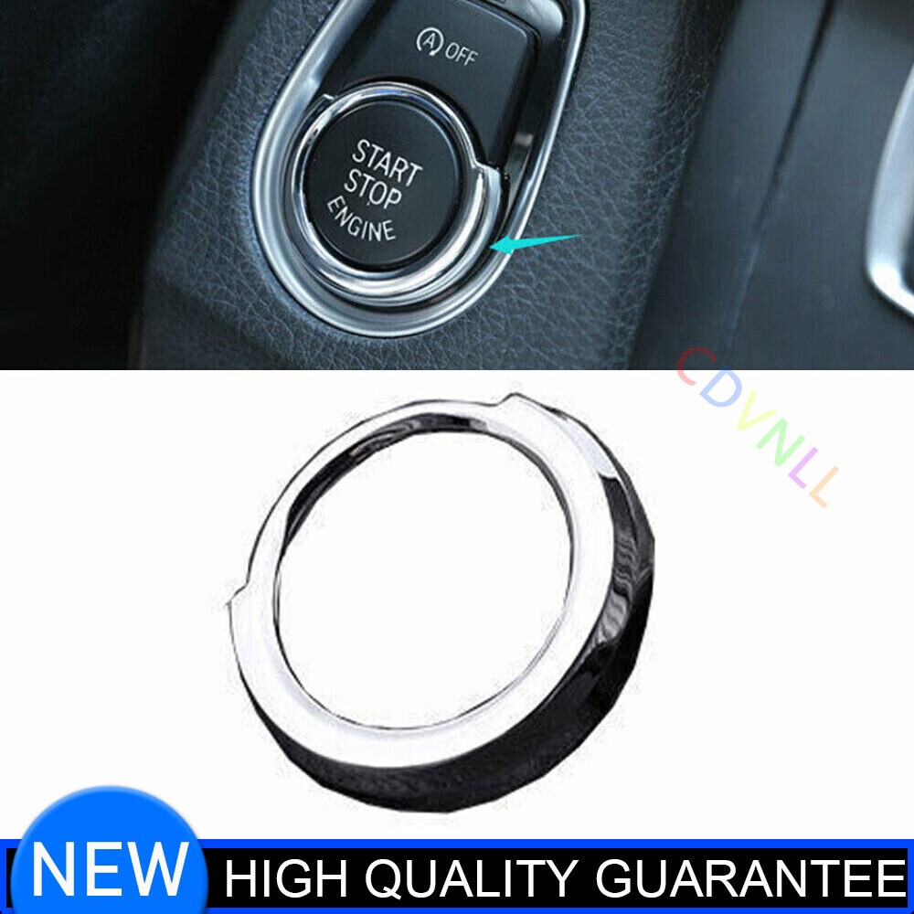 For BMW X1 F48 2016-2021 Silver Matte One-Click Startup Switch Ring Sticker Trim