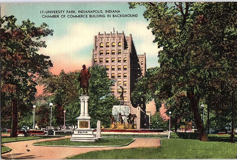 Postcard MONUMENT SCENE Indianapolis Indiana IN m/09 AJ2363