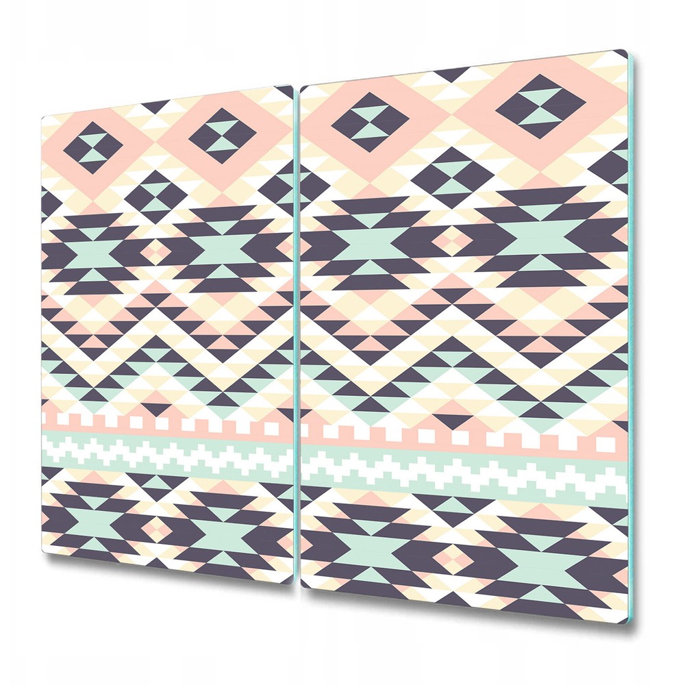 Glass Induction Ceramic Hob Cover Abstract ethnic purple and pink 2x30x52