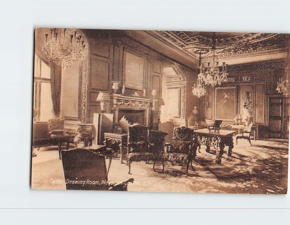 Postcard Cedar Drawing Room Warwick Castle England