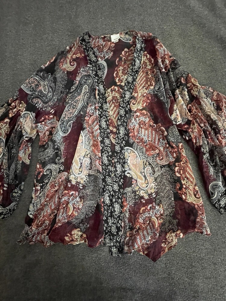 Sonoma Light weight sheer Kimono boho long cardigan Duster One Size