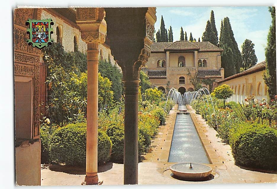 Postcard Acequia Court Generalife Granada Spain