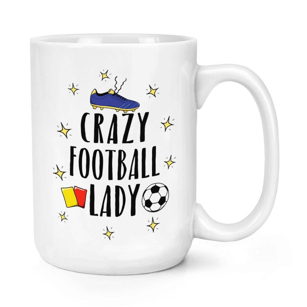 Crazy Football Lady Fan Large Coffee Mug Gift Idea  