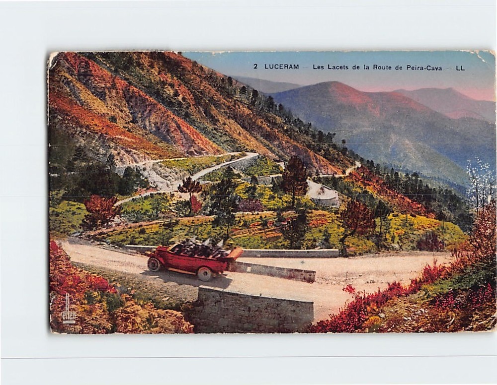 Postcard Les Lacets Peira Cava Route Lucéram France