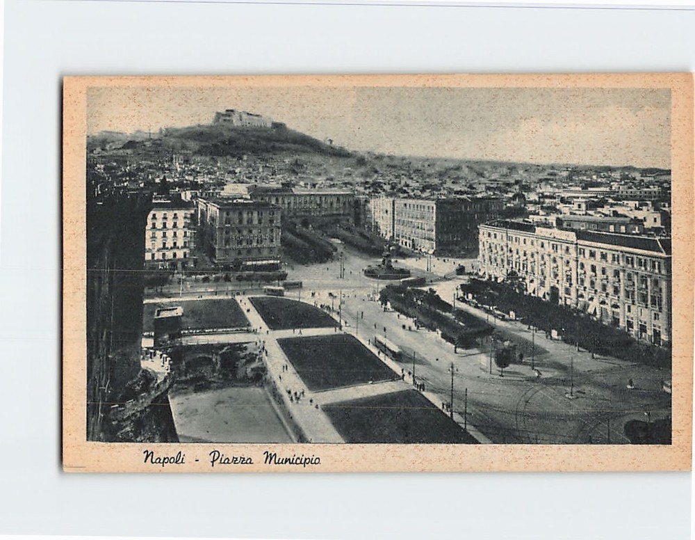 Postcard Piazza Municipio Naples Italy